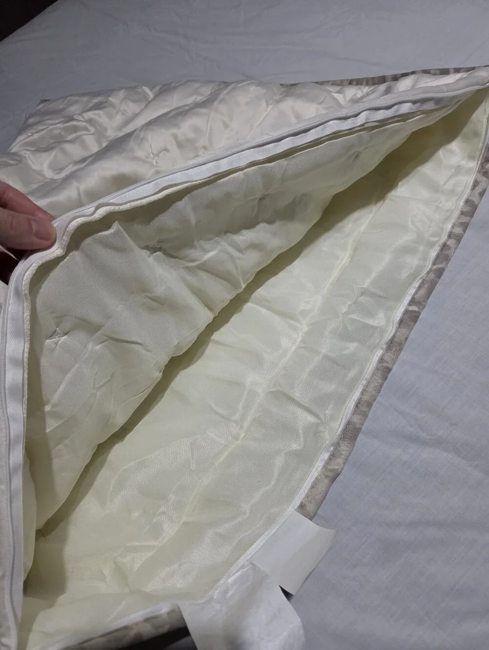 Z Gallerie Silvery Gold Leopard Print Satin Quilted Euro Pillow Sham ONE